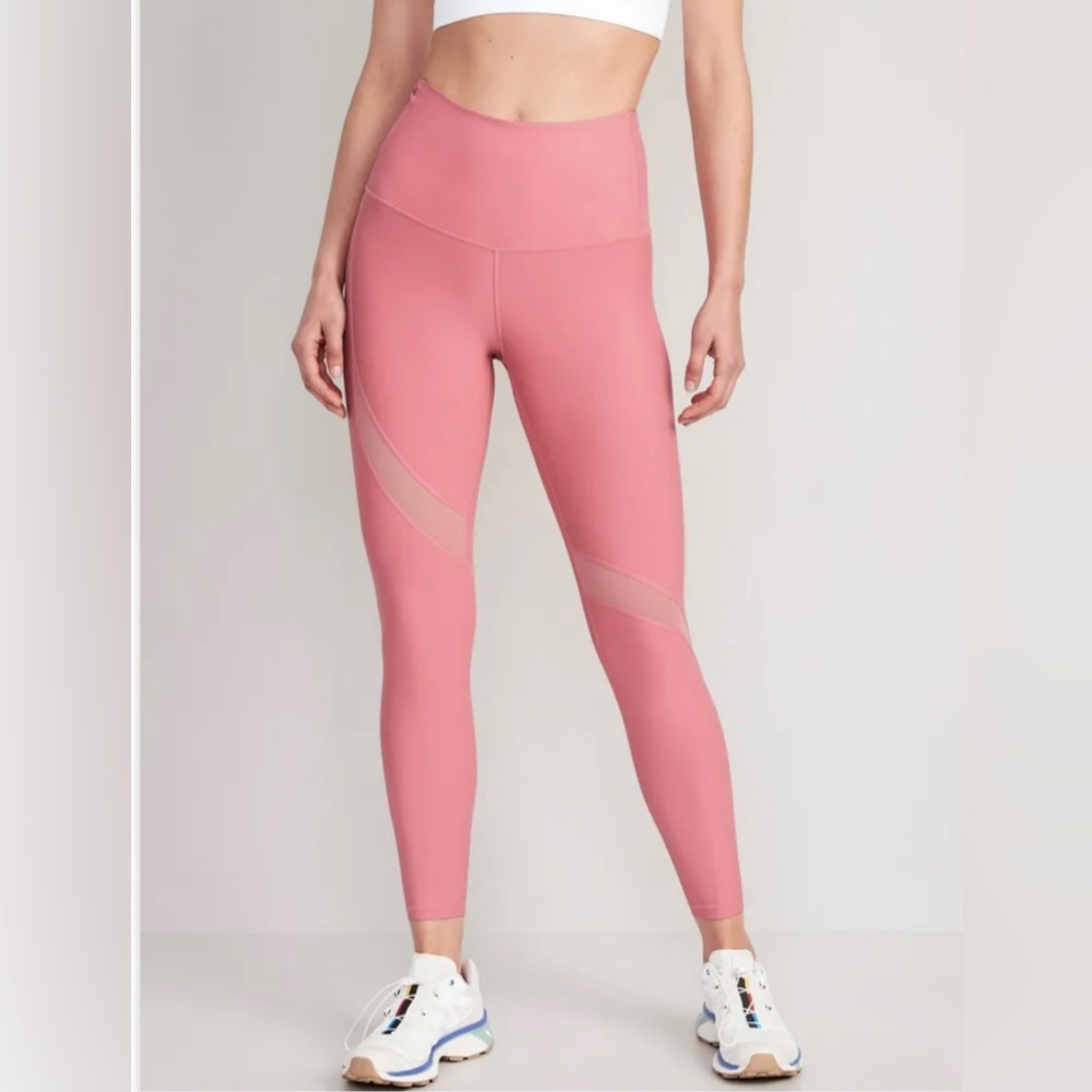 Extra High-Waisted PowerSoft Mesh-Paneled 7/8-Length Leggings for Women
